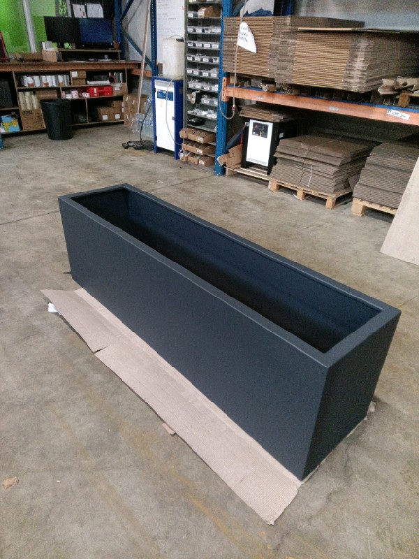 Artesa plantenbak staal met zinc coating zonder bodem - RAL 7021 lang