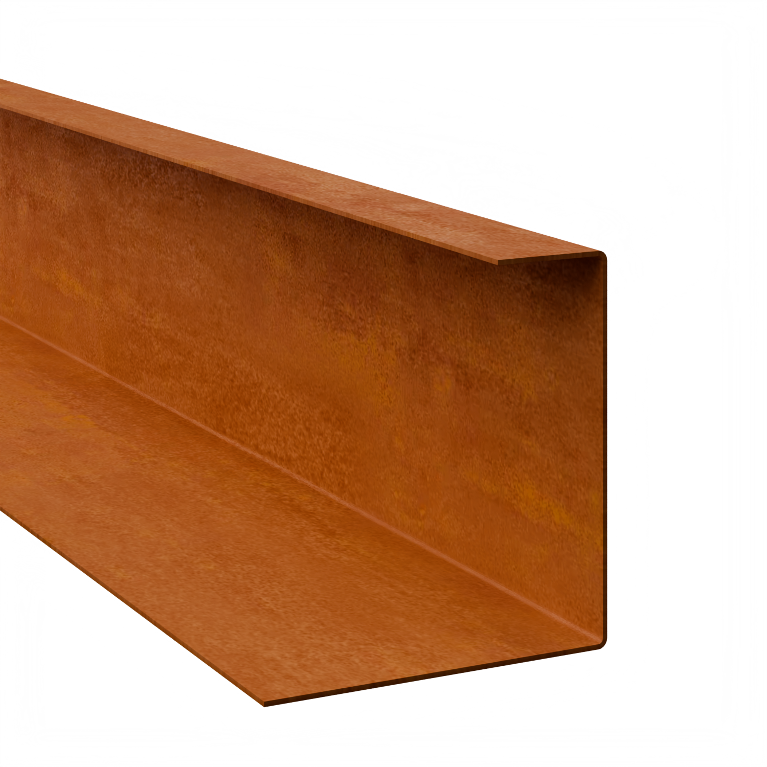 Profilé de recouvrement en U en acier corten 150 x 150 mm, longueur 2400 mm