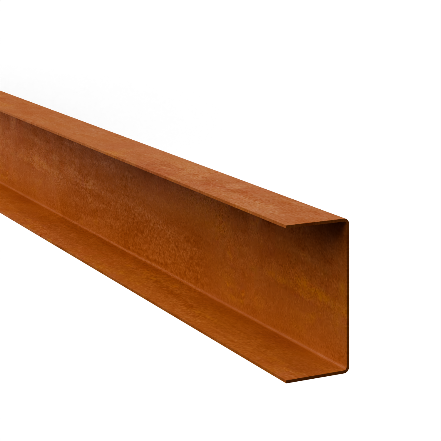 Profilé de recouvrement en U en acier corten 100 x 50 mm, longueur 2400 mm