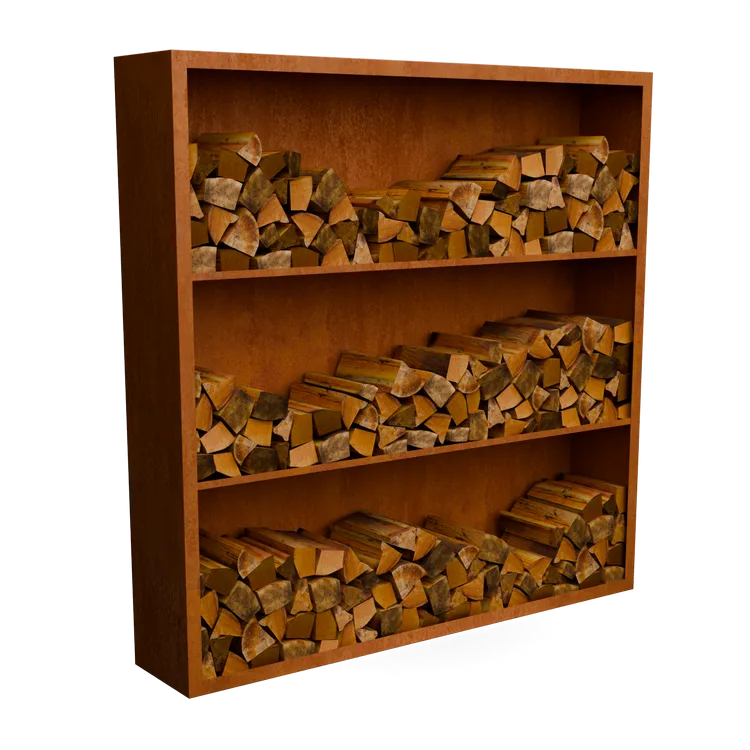 hout, houtstapel, kist, kachelhout, opslag