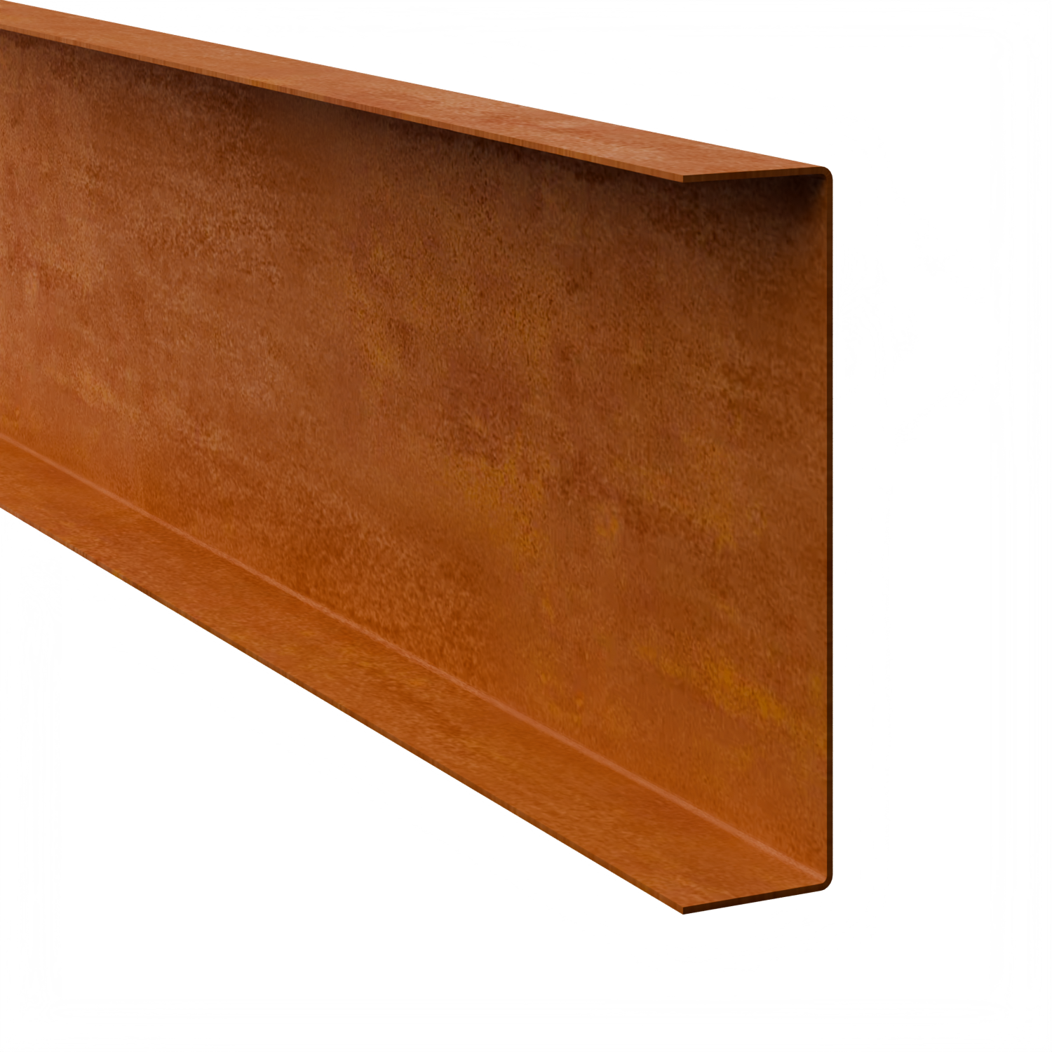 Profilé de recouvrement en U en acier corten 204 x 50 mm, longueur 2400 mm