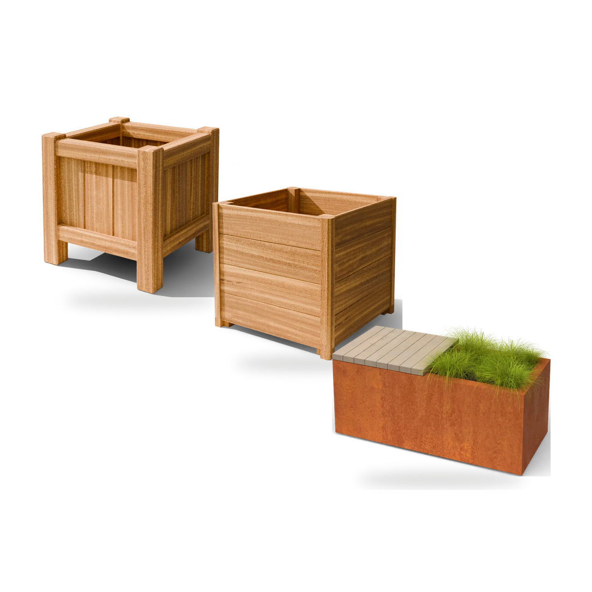 Houten plantenbakken