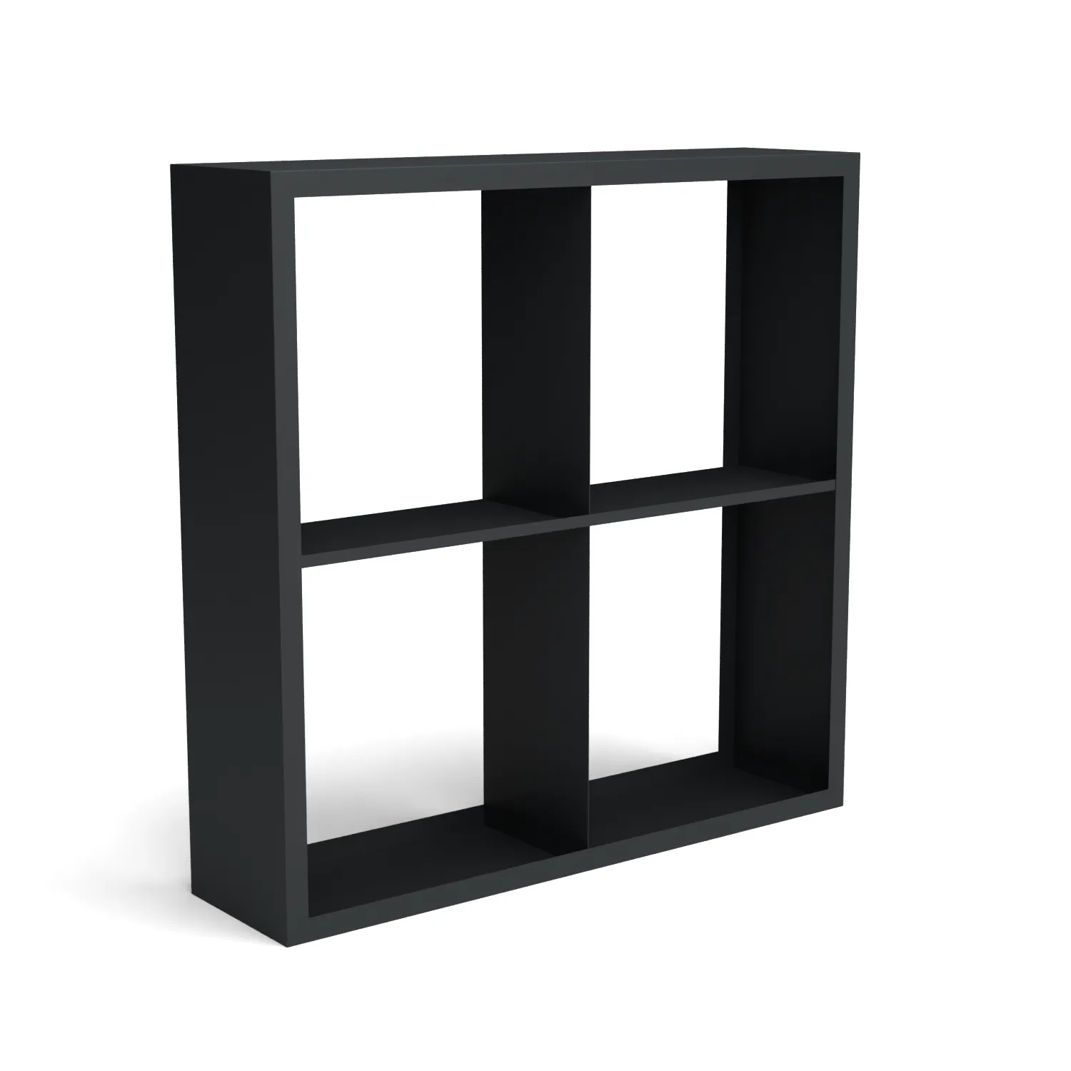 open shelf, black frame, storage unit, rectangular shelf, modular divider
