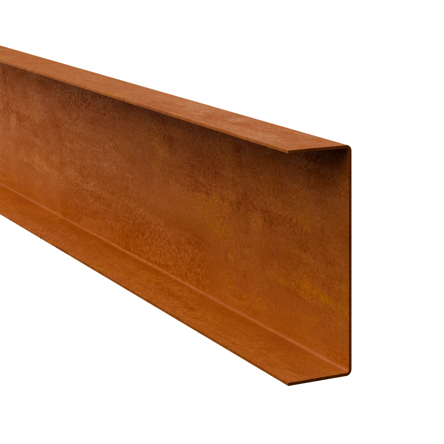 Profilé de recouvrement en U en acier corten 150 x 50 mm, longueur 2400 mm