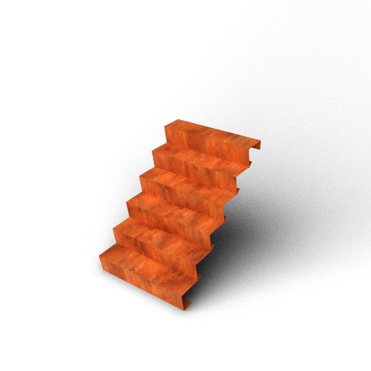 stoep, trappen, hout, oranje, kunstmatig