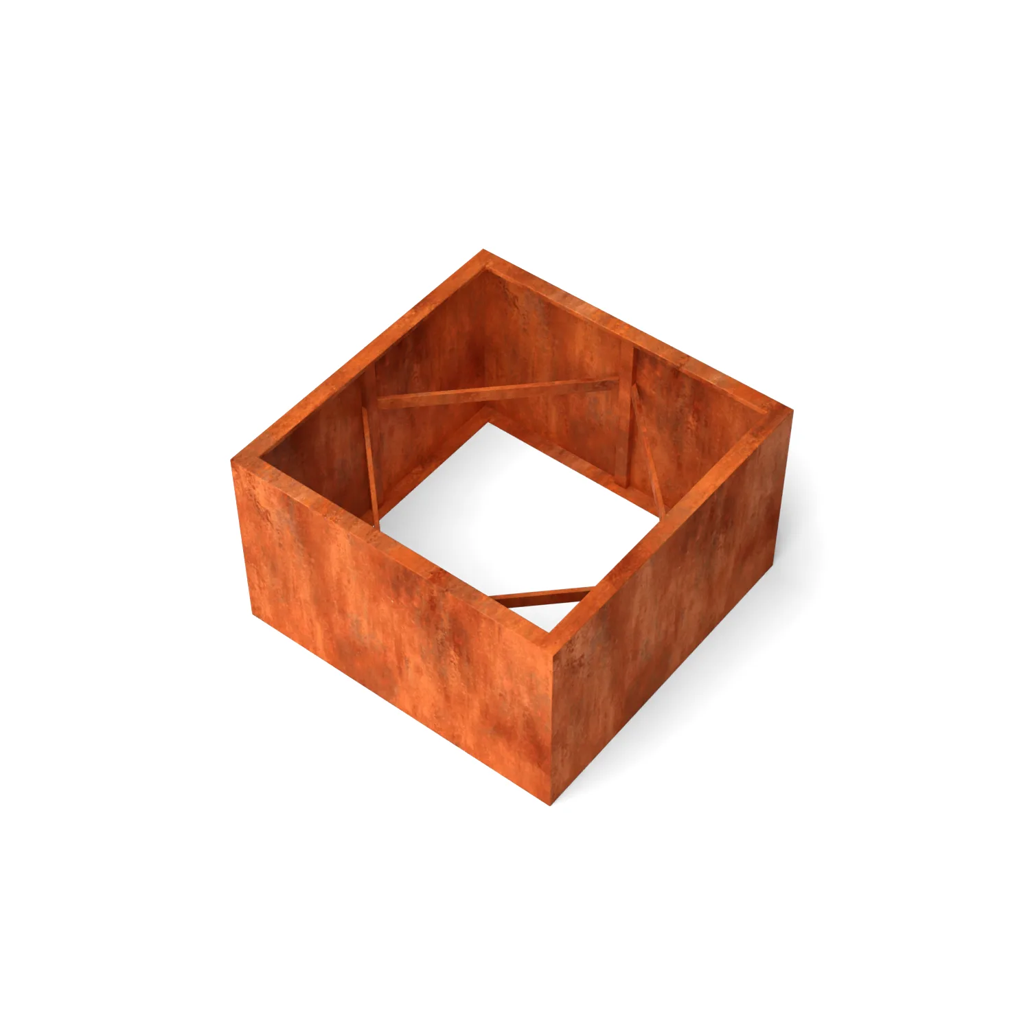 roestvrij, kubusvorm, doos, metaal, raamwerk, rust, rusted, metal, box, open-top