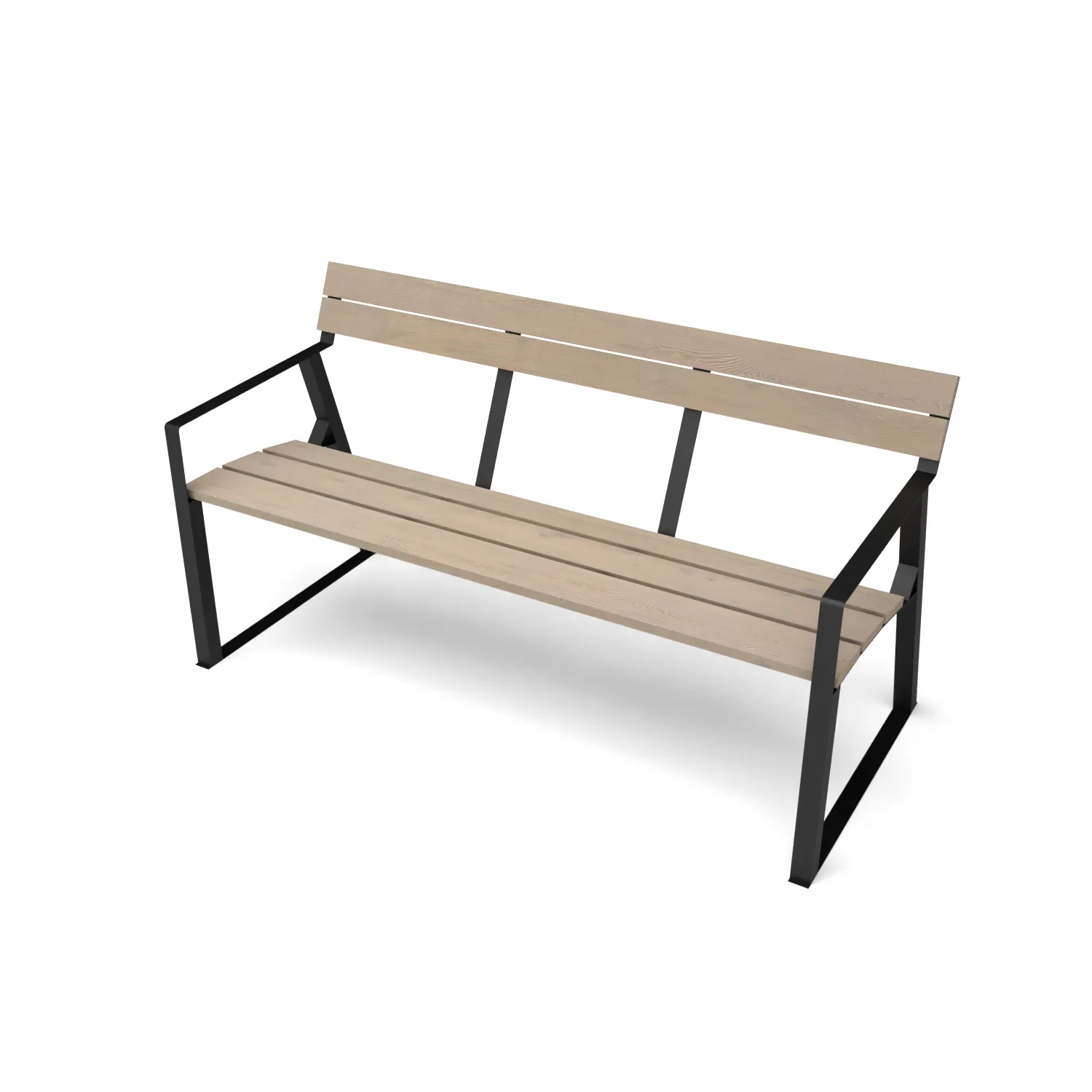 bank, bank, wooden, slats, steel-frame