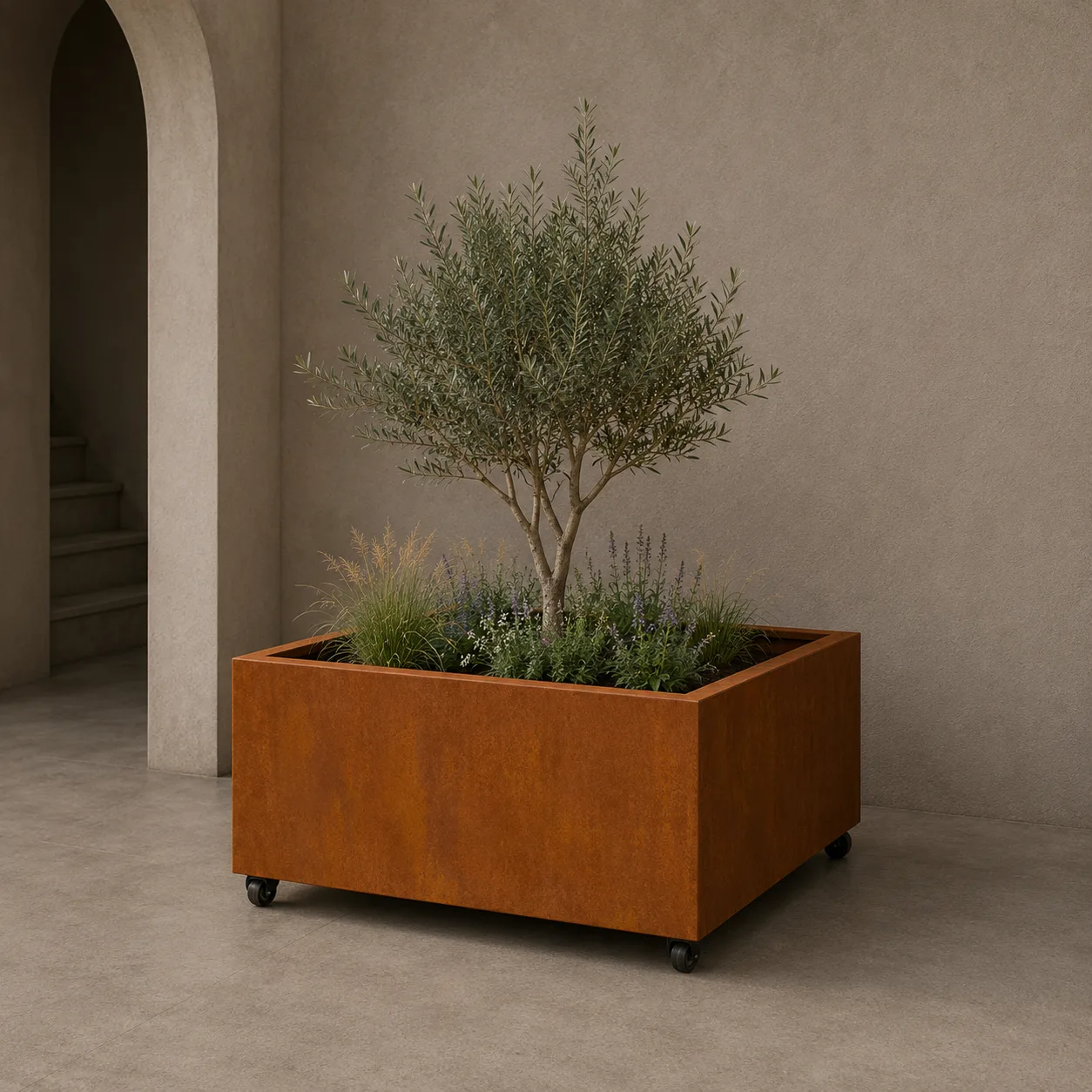 Artesa planter with wheels