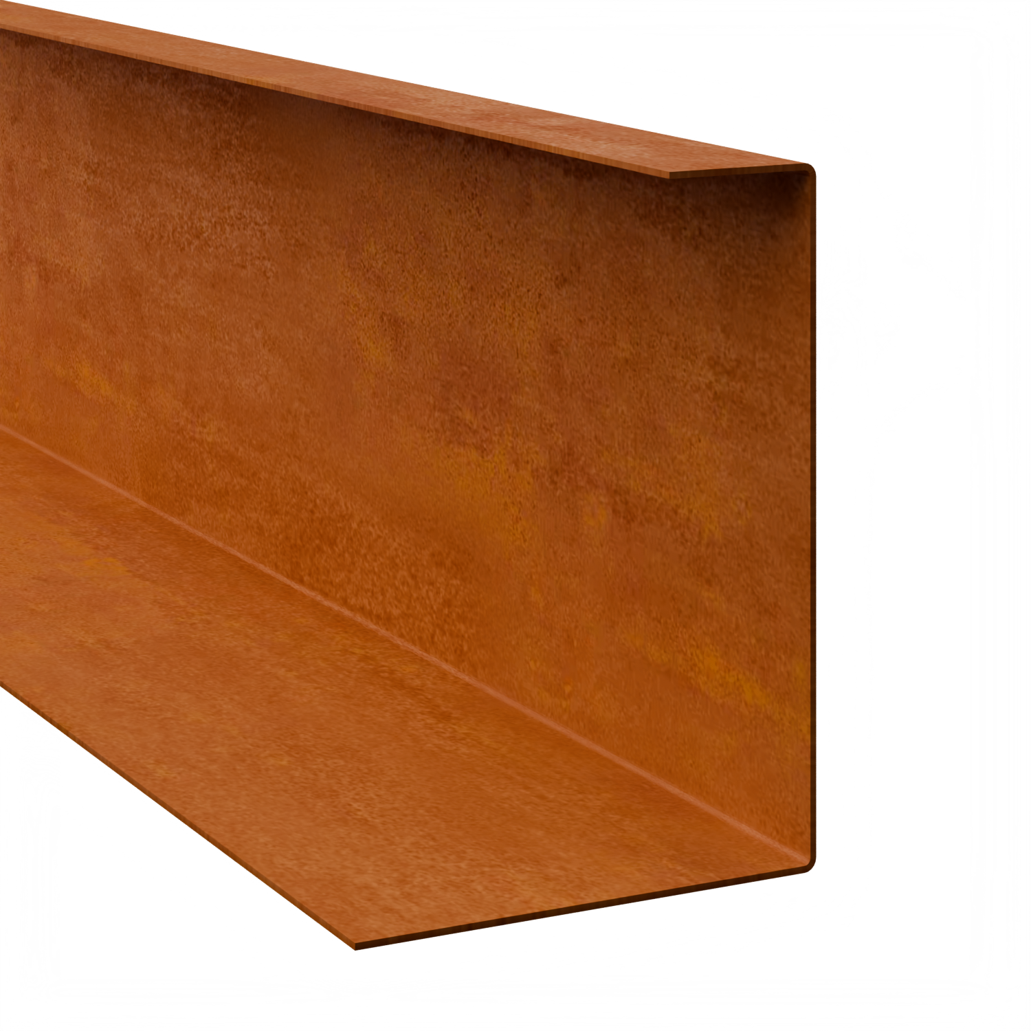Profilé de recouvrement en U en acier corten 200 x 150 mm, longueur 2400 mm