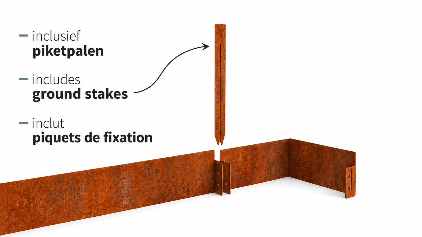 Cortenedge delimitation edging straight flat
