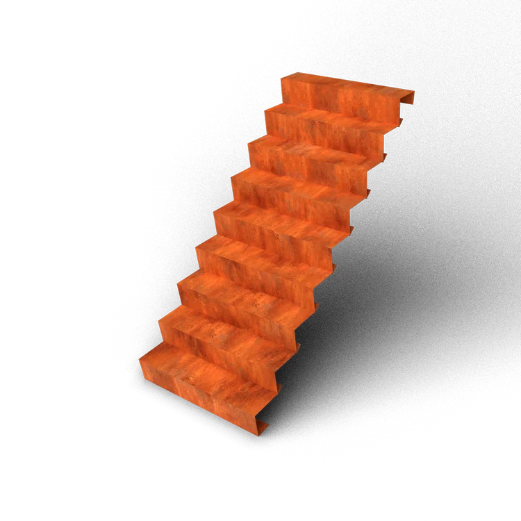 trapolijst, trappen, oranje, roestig, trap