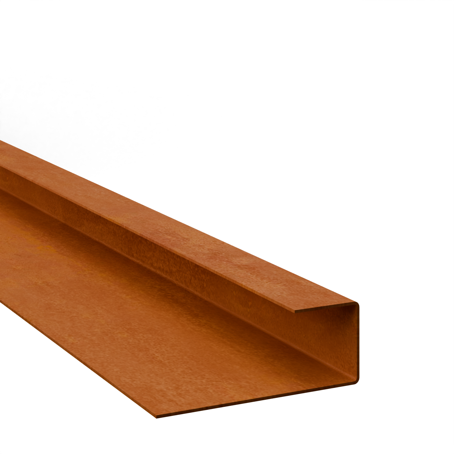 Profilé de recouvrement en U en acier corten 50 x 150 mm, longueur 2400 mm