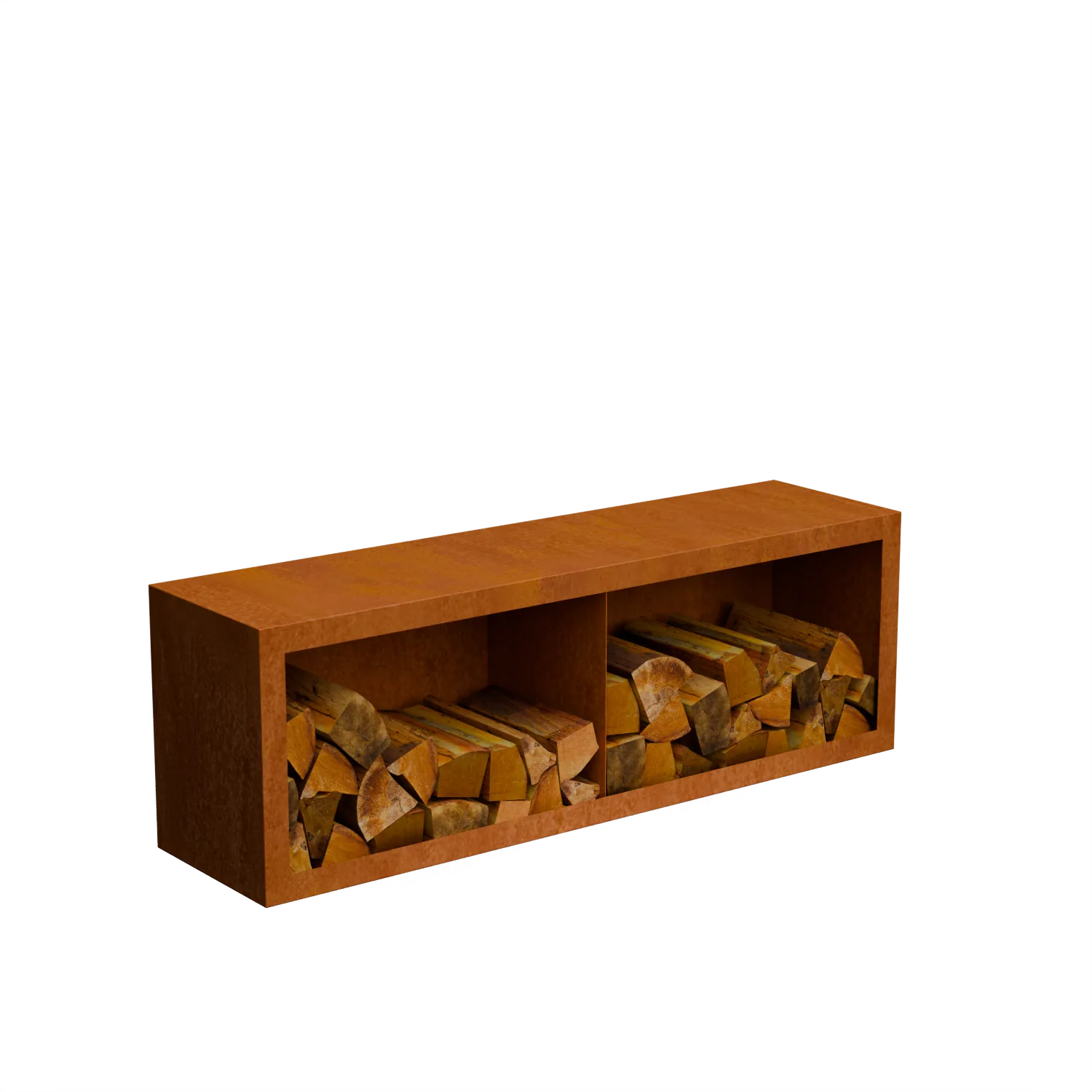 Dividi firewood storage with 2 compartments and back wall