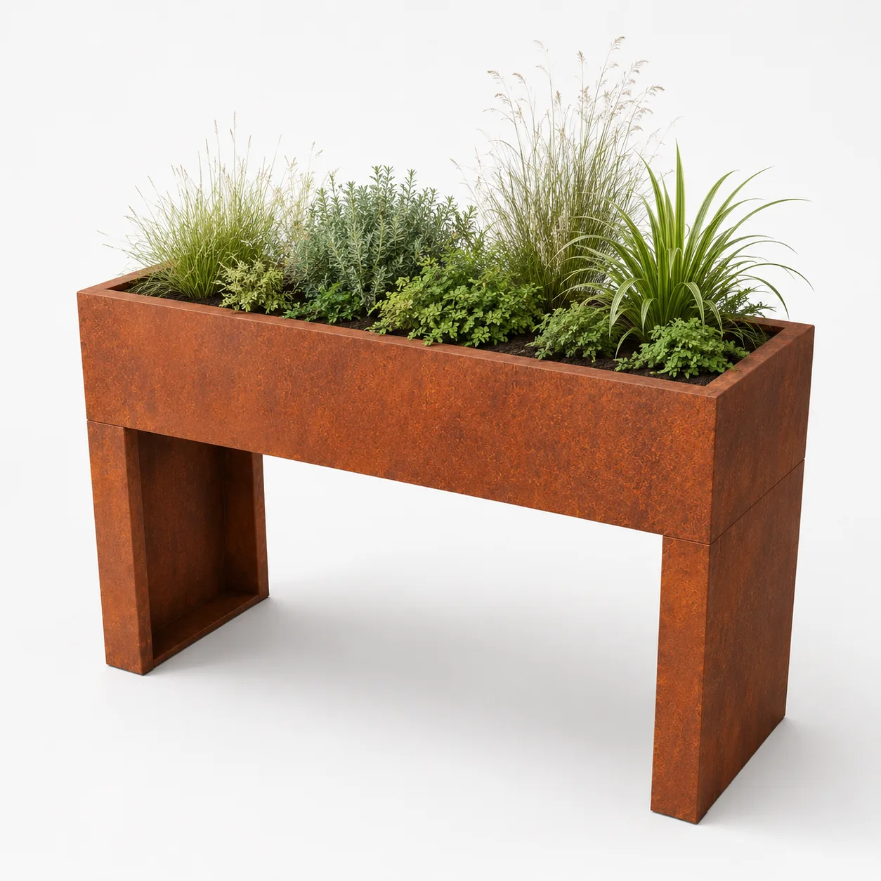 Jardinière sur Pieds Hauts, Altua Acier Corten