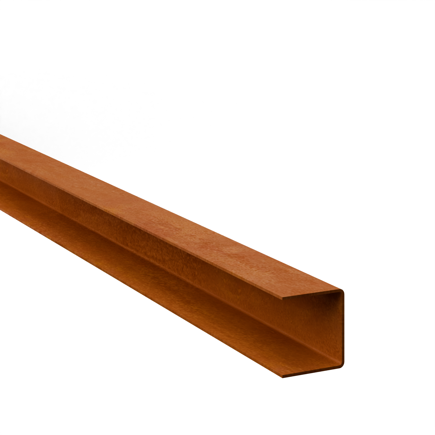 Cortenstaal U-profiel overzetprofiel 50 x 50 mm, lengte 2400 mm