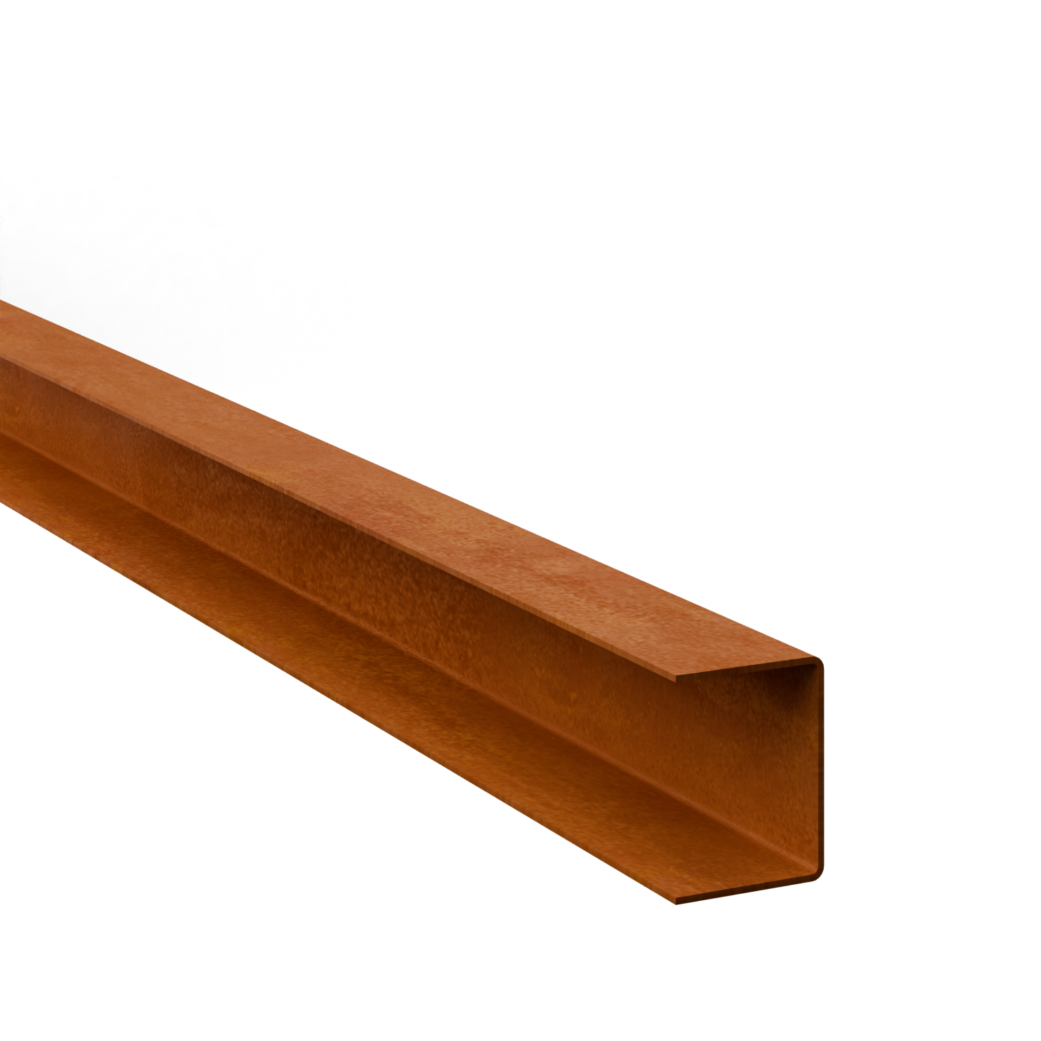 Profilé de recouvrement en U en acier corten 60 x 50 mm, longueur 2400 mm