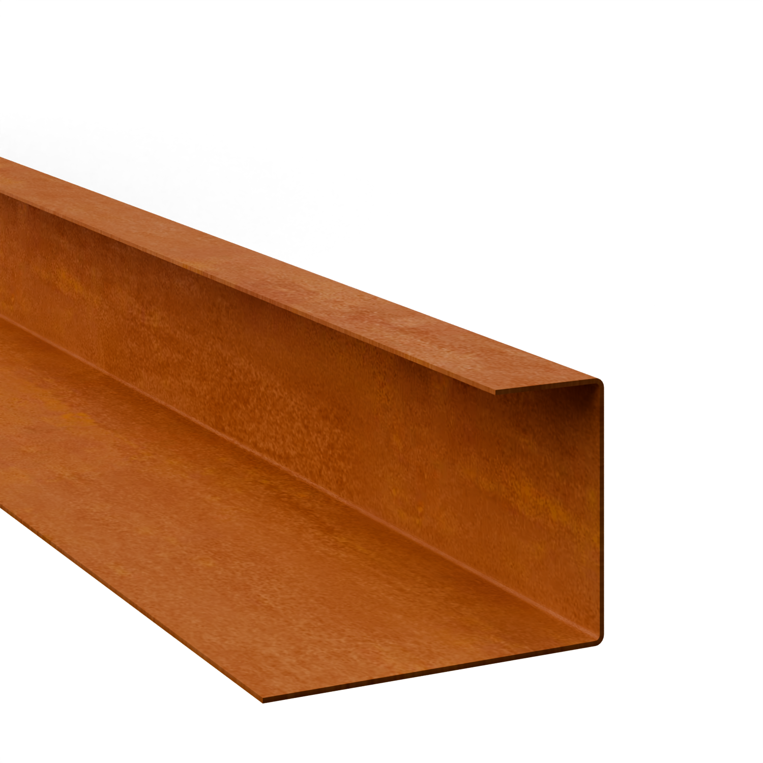 Profilé de recouvrement en U en acier corten 100 x 150 mm, longueur 2400 mm