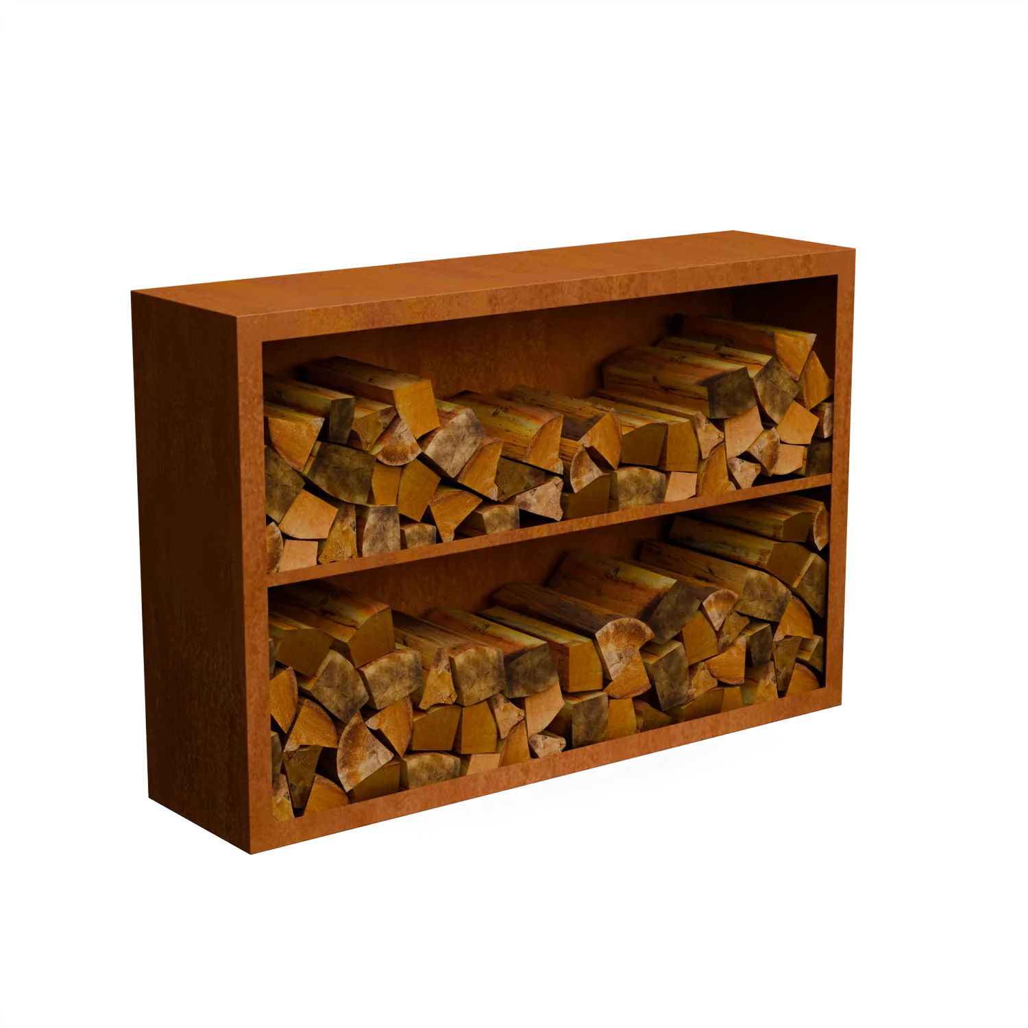 Dividi firewood storage with 2 compartments and back wall